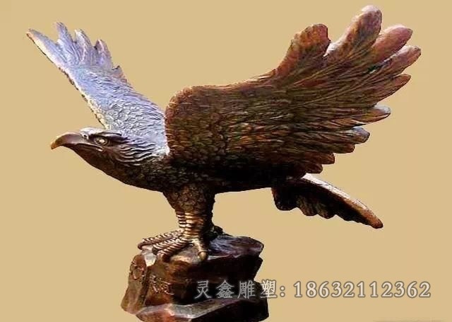 展翅老鹰庭院景观铜雕