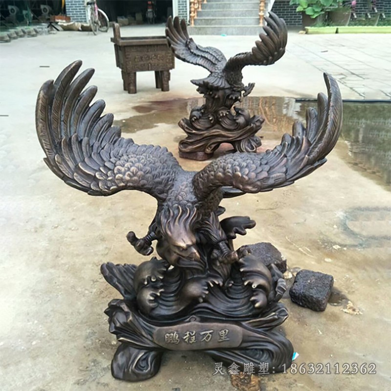 展翅老鹰别墅景观铜雕