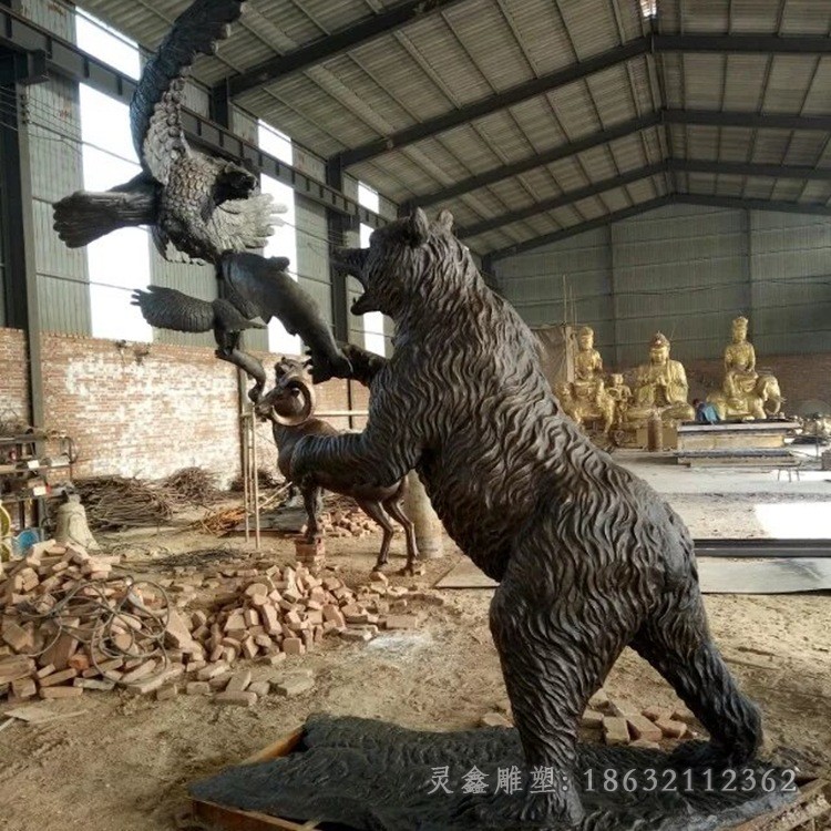 展翅老鹰动物抽象铜雕
