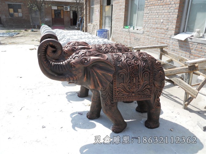动物大象小区景观铜雕