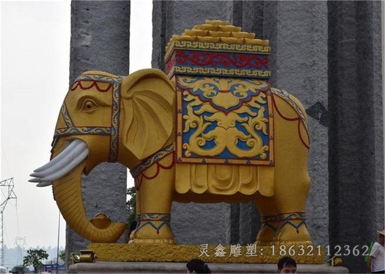 动物大象景区景观铜雕