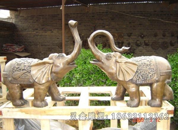 动物大象景区景观铜雕