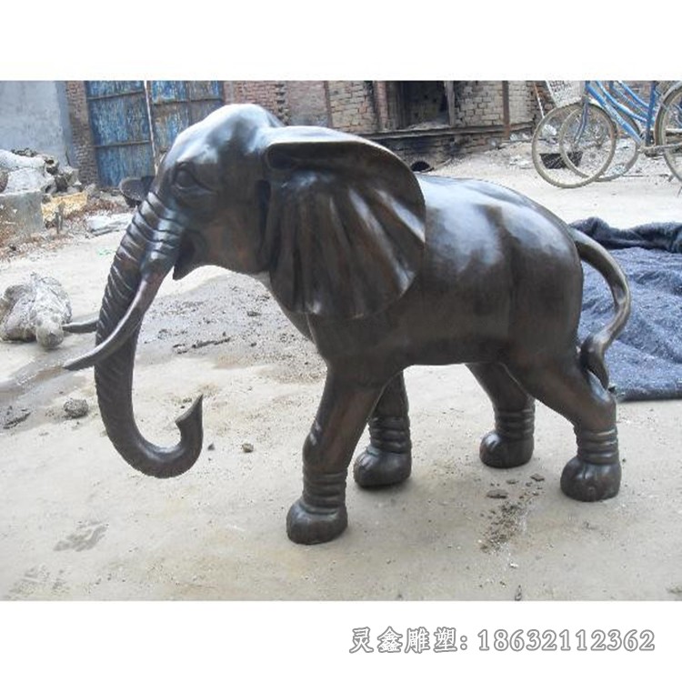动物大象抽象标志铜雕