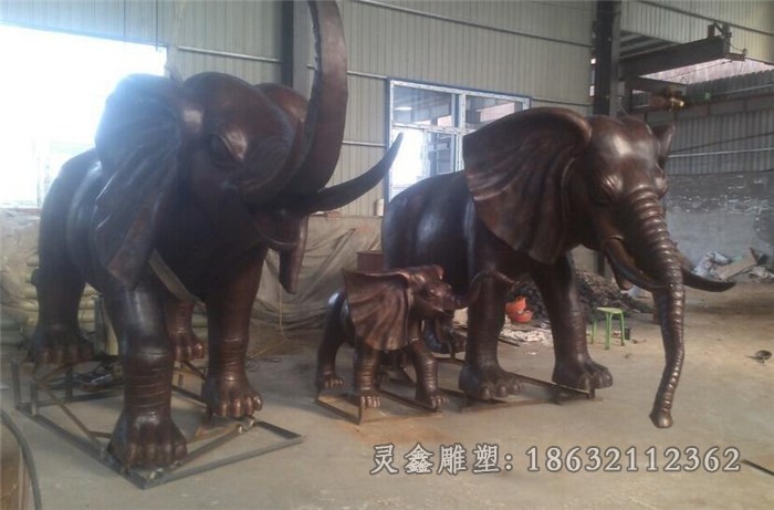 动物大象标志景观铜雕