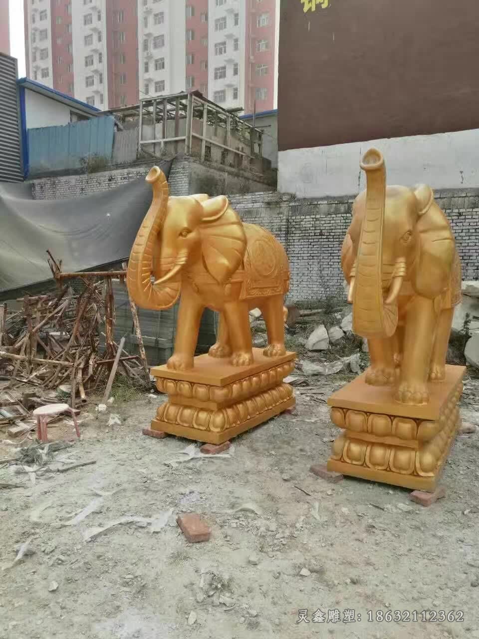 动物大象标志抽象铜雕