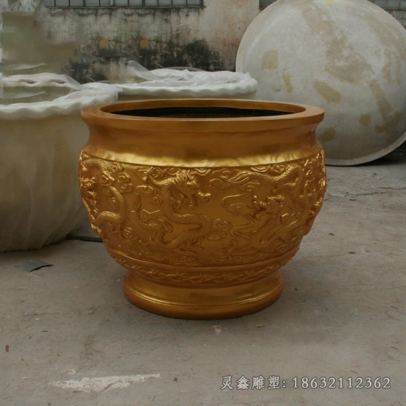 水缸公园景观标志铜雕