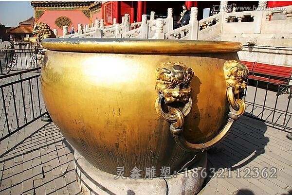 水缸街边景观标志铜雕