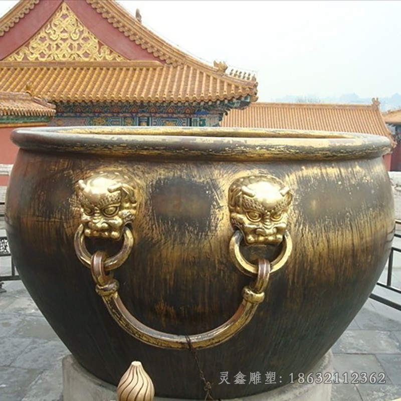 水缸抽象景观标志铜雕