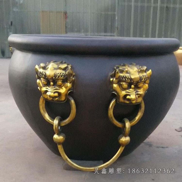 水缸景观抽象标志铜雕