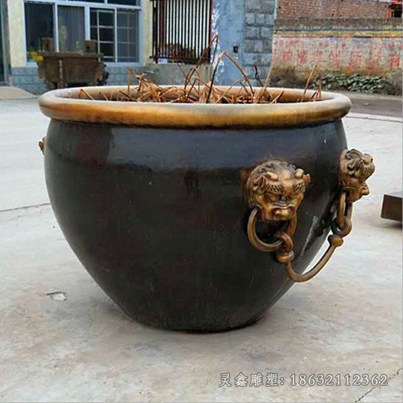 水缸景观抽象标志铜雕