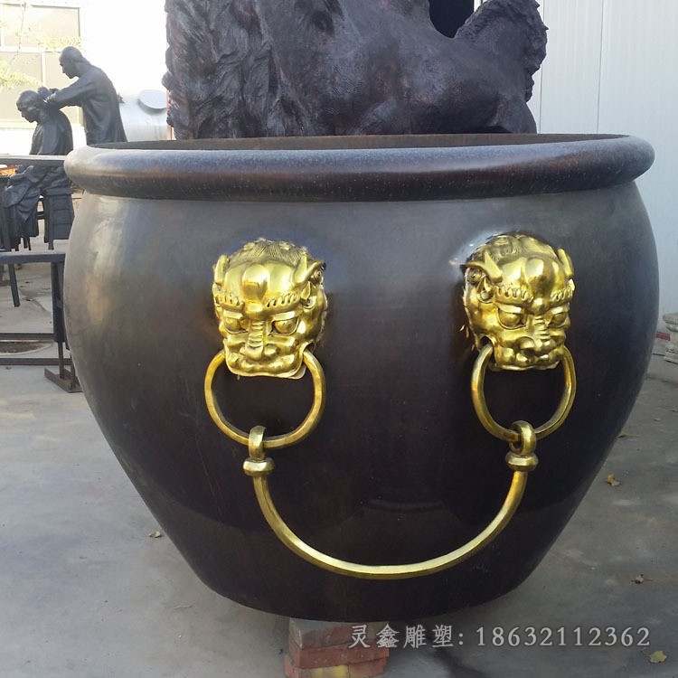 抽象水缸标志景观铜雕