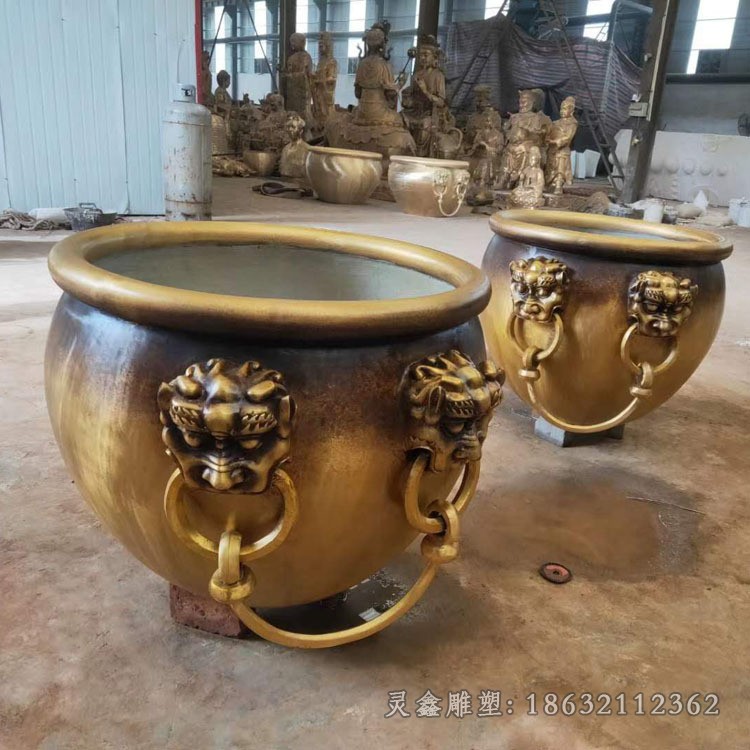 抽象水缸标志景观铜雕