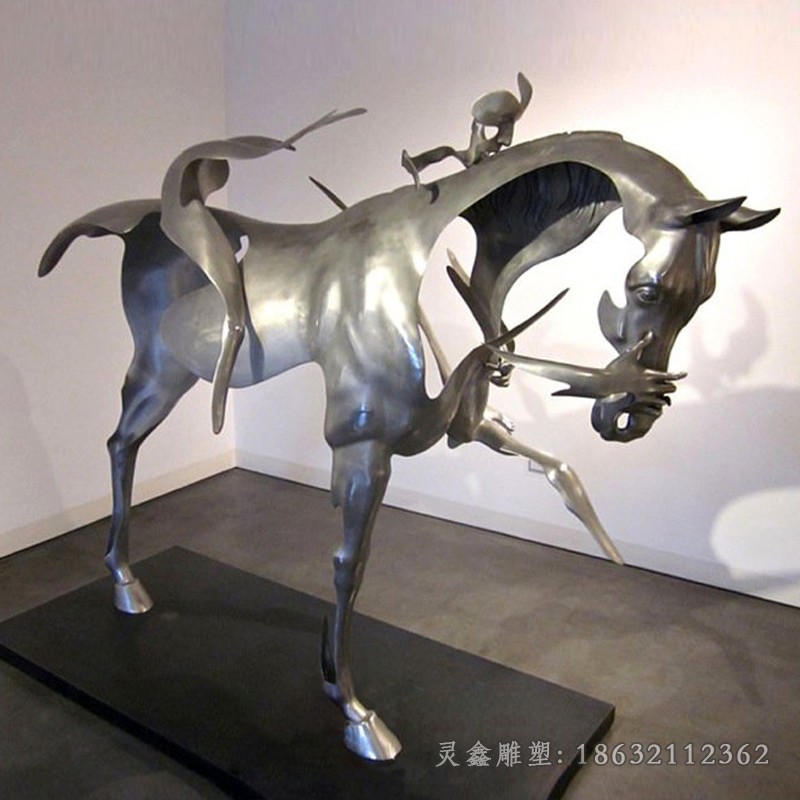 抽象马动物不锈钢雕塑