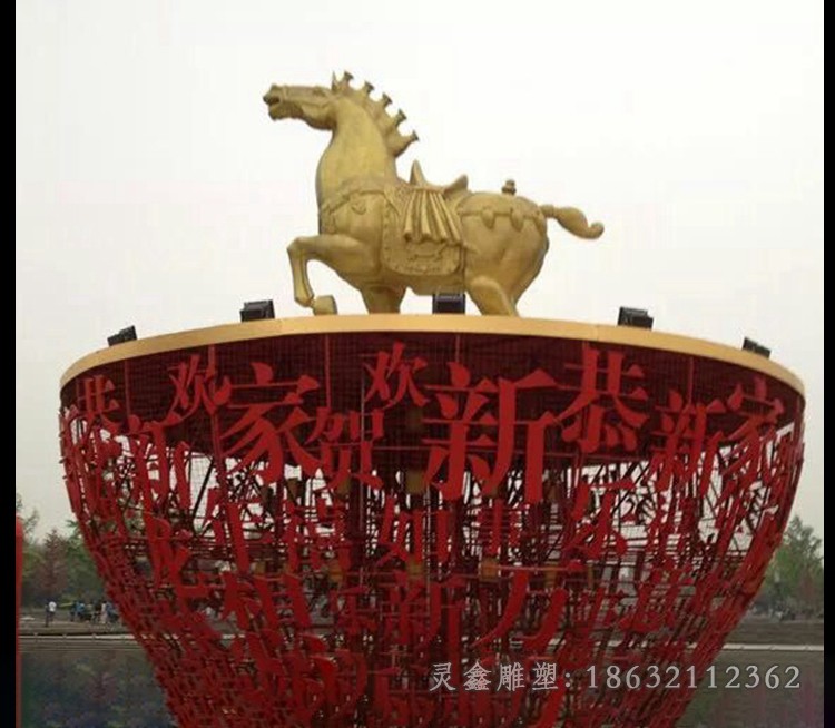 动物马不锈钢景观雕塑