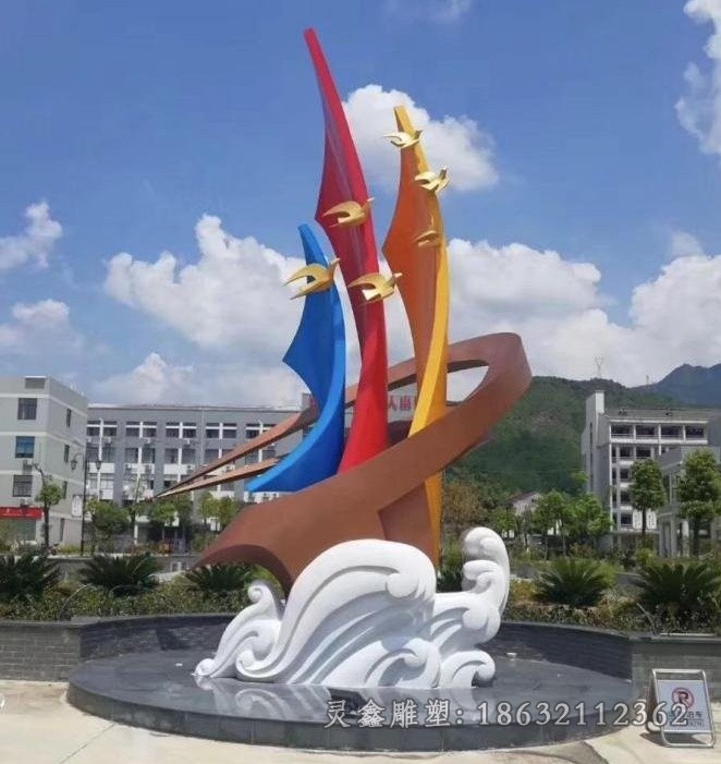 不锈钢彩绘标志公园景观雕塑