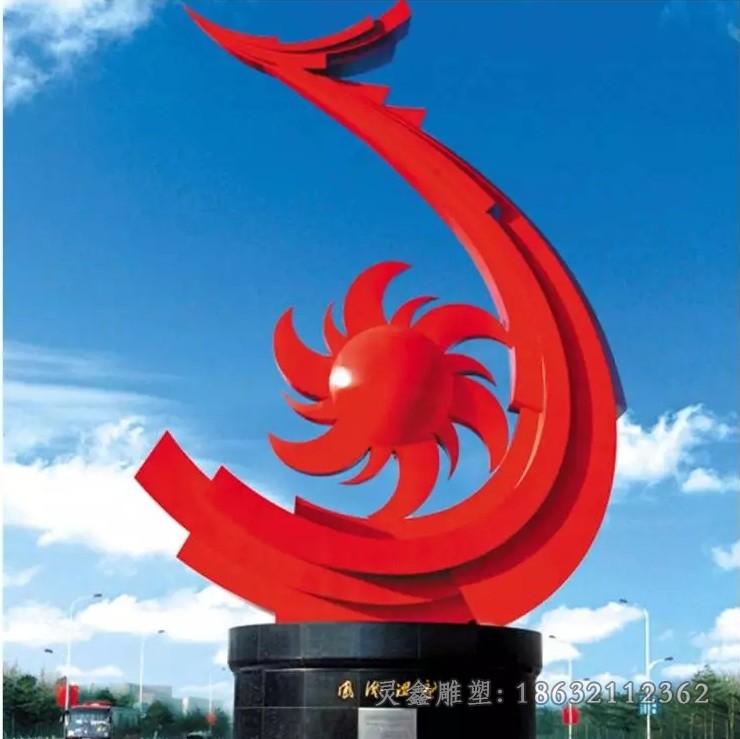 不锈钢彩绘标志户外景观雕塑