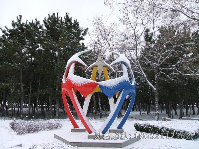 不锈钢彩绘标志小区景观雕塑