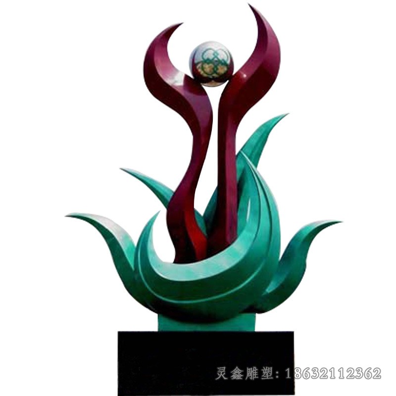 不锈钢彩绘标志庭院景观雕塑