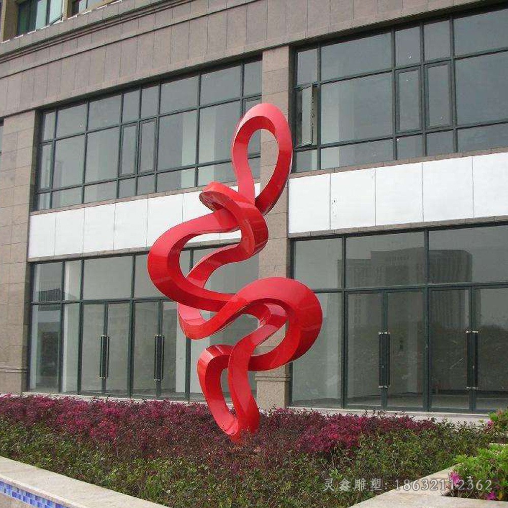 不锈钢彩绘异形圆环公园雕塑