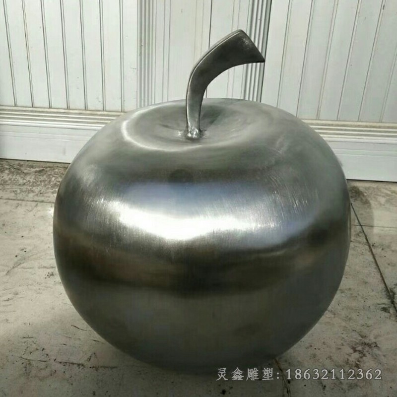 不锈钢镜面苹果户外雕塑