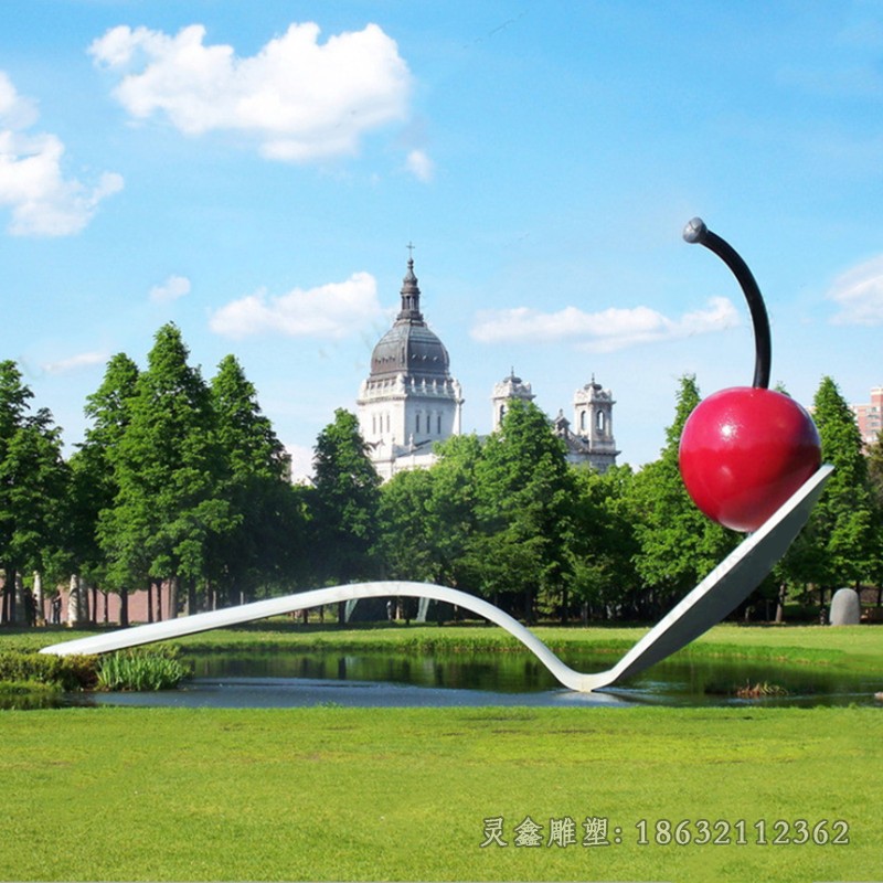 不锈钢抽象苹果景观雕塑