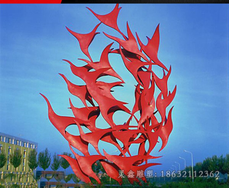 不锈钢彩绘鱼广场雕塑
