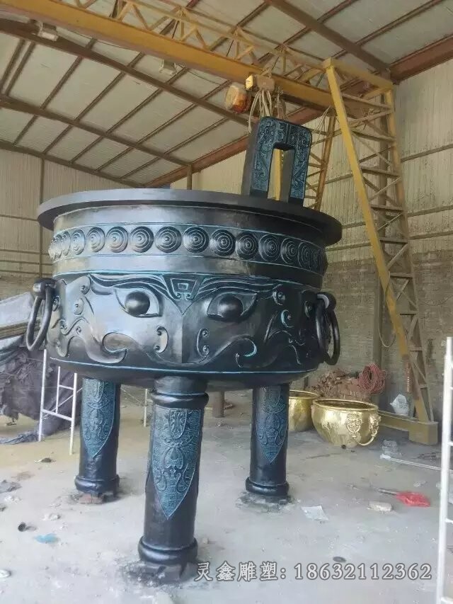 青铜圆鼎小区景观铜雕