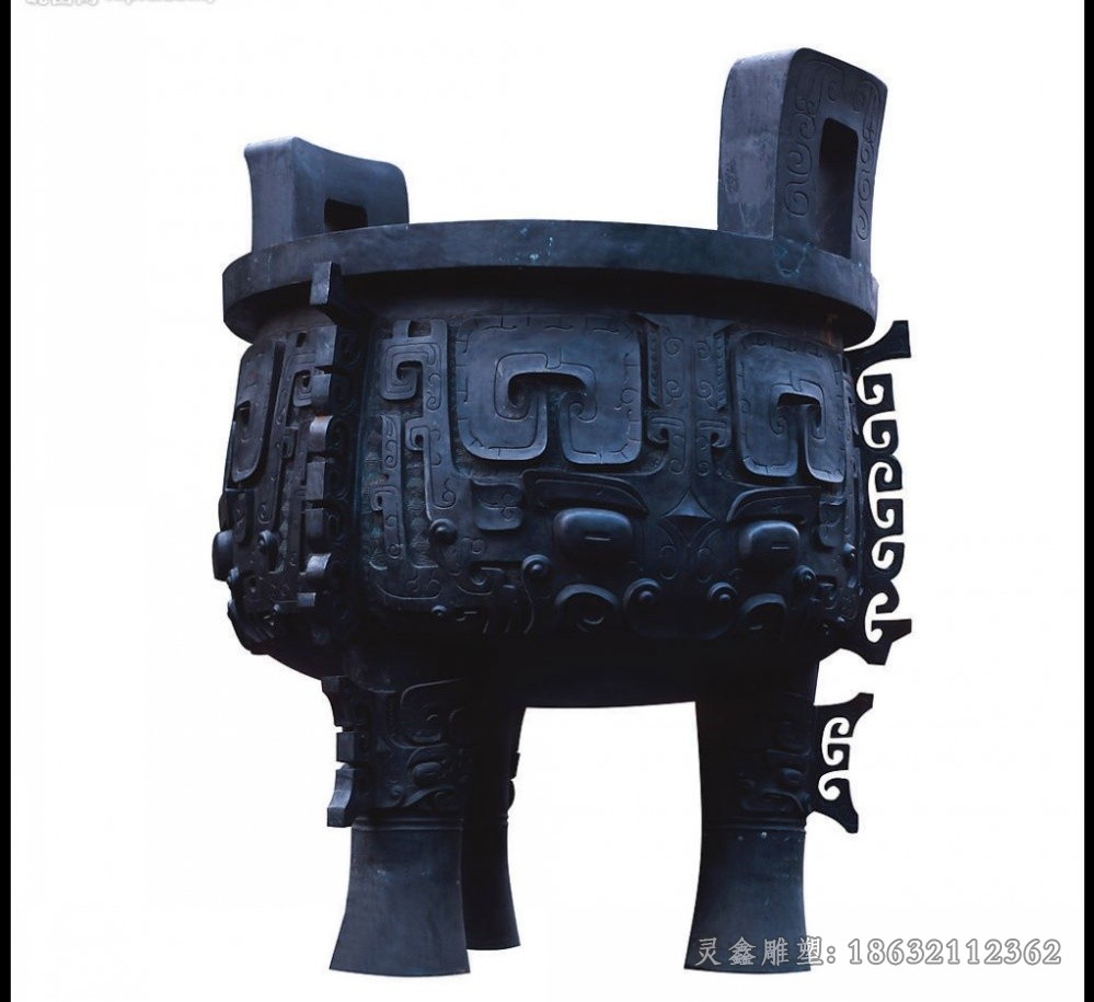 青铜圆鼎别墅景观铜雕