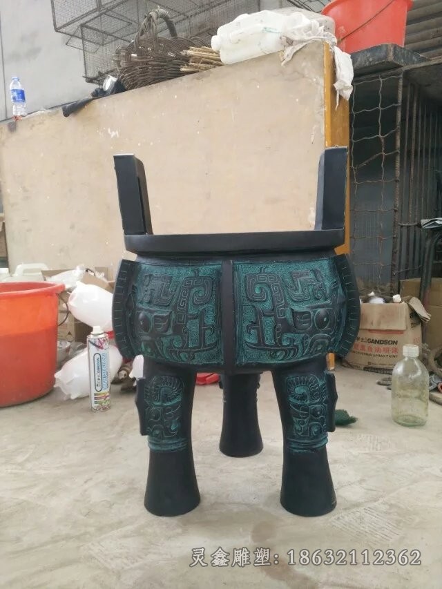 青铜圆鼎商场景观铜雕