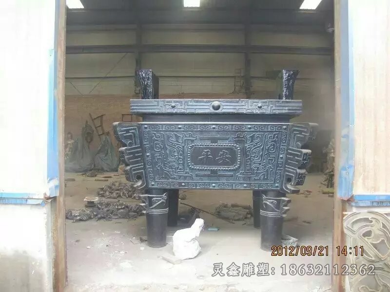 青铜方鼎商场标志铜雕