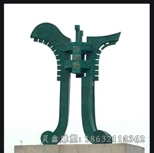 青铜方鼎街边标志铜雕
