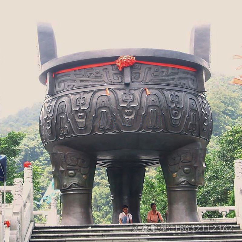 三足圆鼎广场景观铜雕