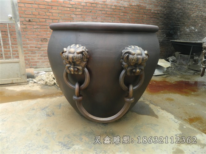 抽象水缸校园景观铜雕