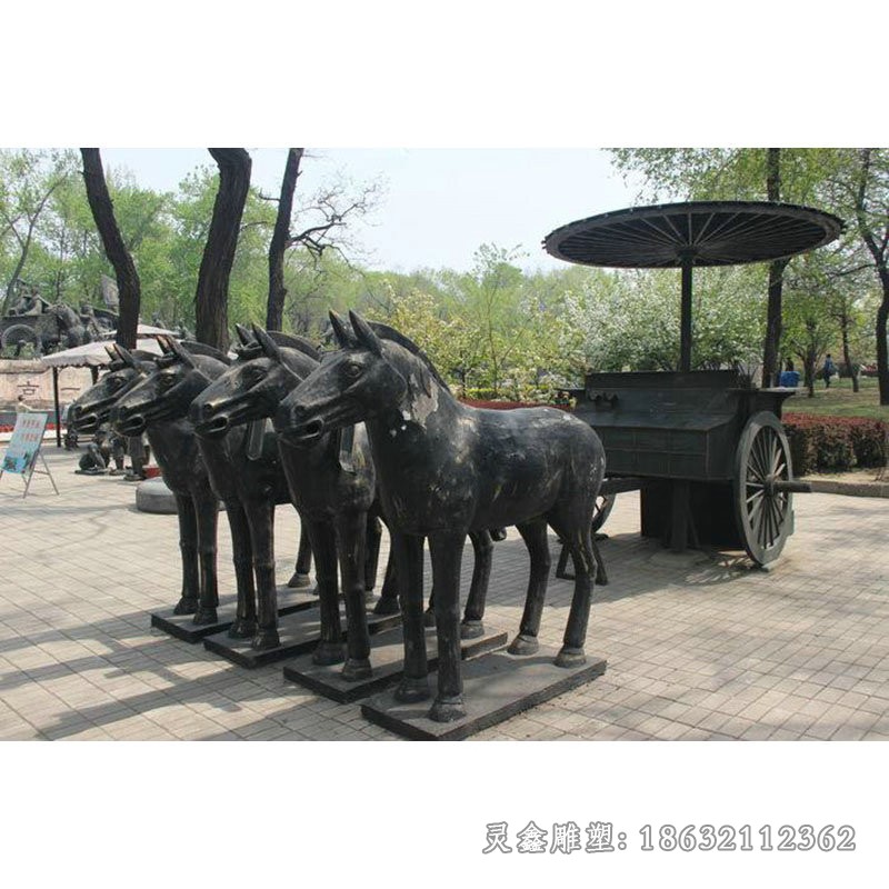 古代马车城市景观铜雕