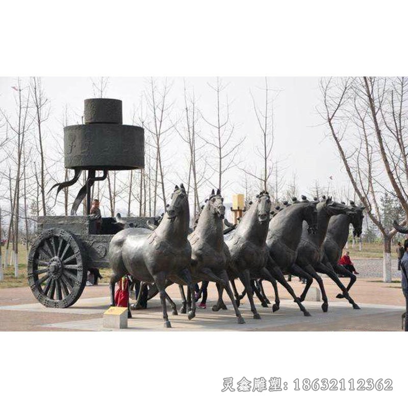 古代马车城市景观铜雕