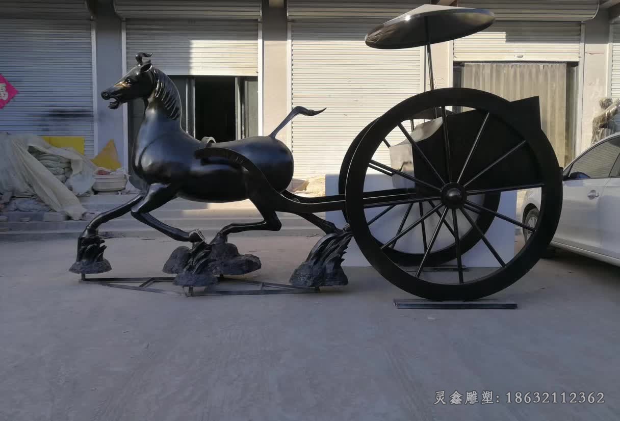 古代马车校园景观铜雕
