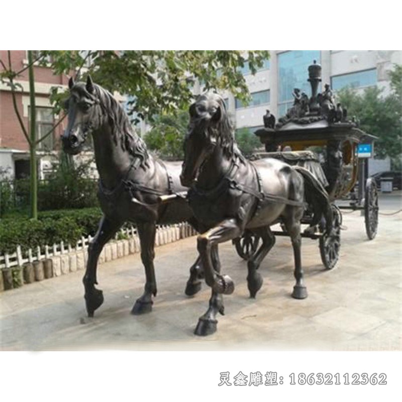 古代马车公园景观铜雕