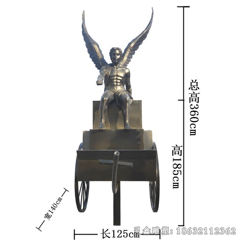 古代马车公园景观铜雕