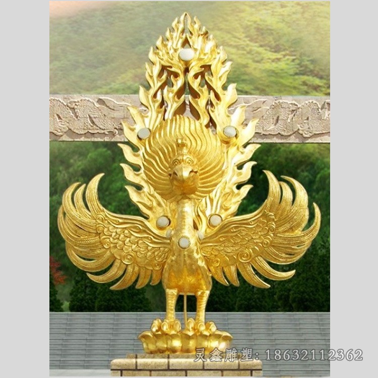 神兽凤凰城市景观铜雕
