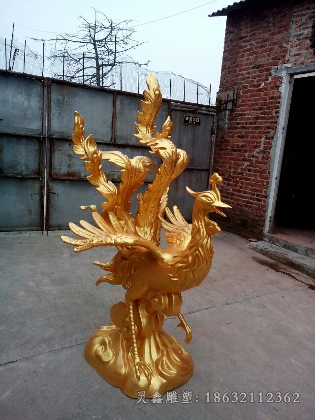 神兽凤凰公园景观铜雕