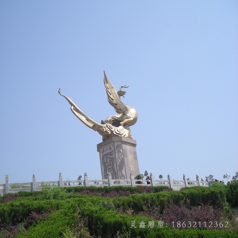 神兽凤凰庭院景观铜雕