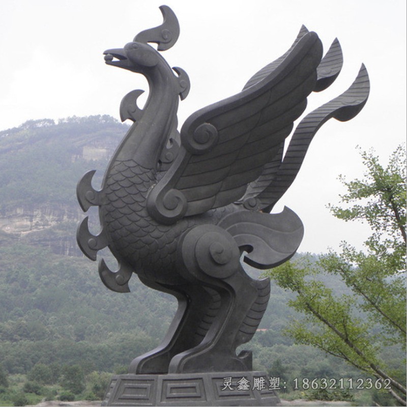 神兽凤凰景观抽象铜雕