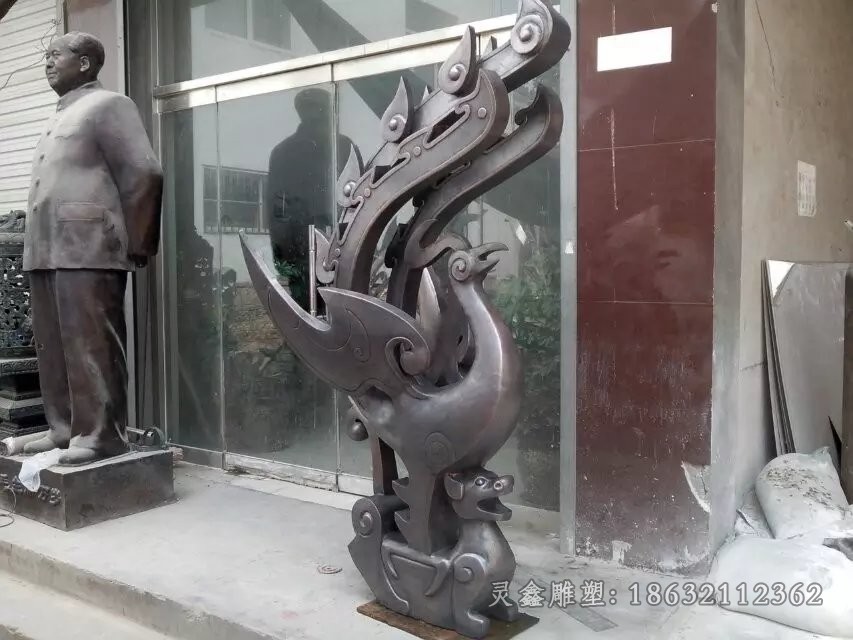 抽象凤凰标志动物铜雕