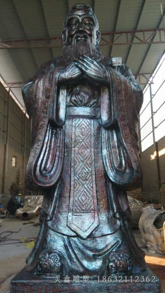 青铜孔子古代名人铜雕