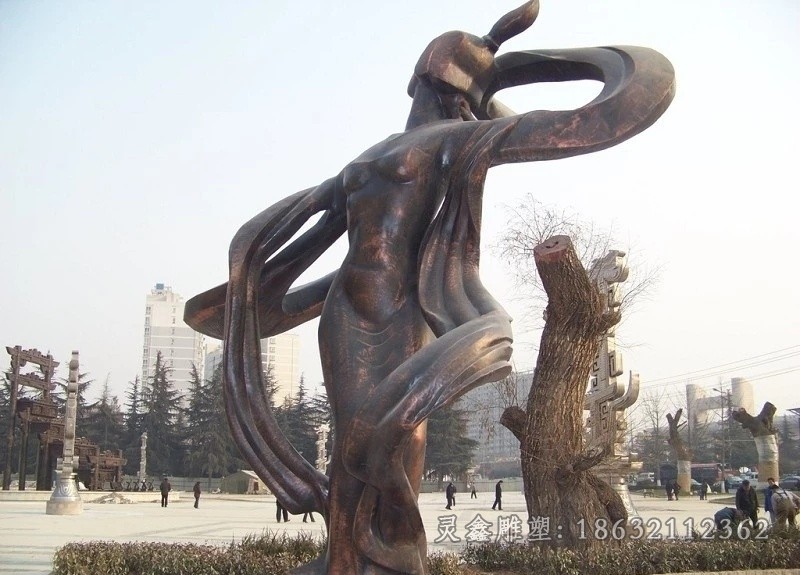 跳舞广场人物景观铜雕