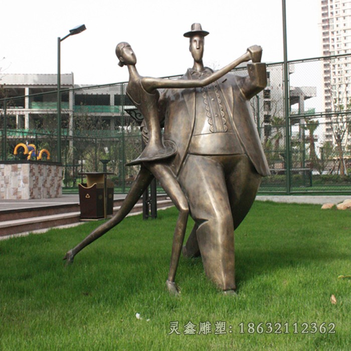 抽象人物舞蹈景观铜雕
