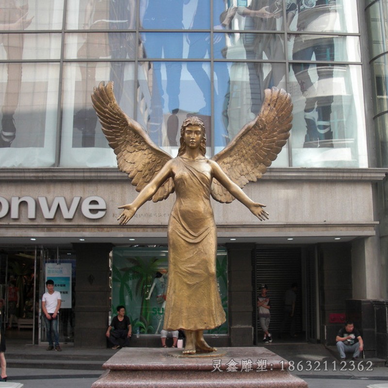 展翅天使公园景观铜雕