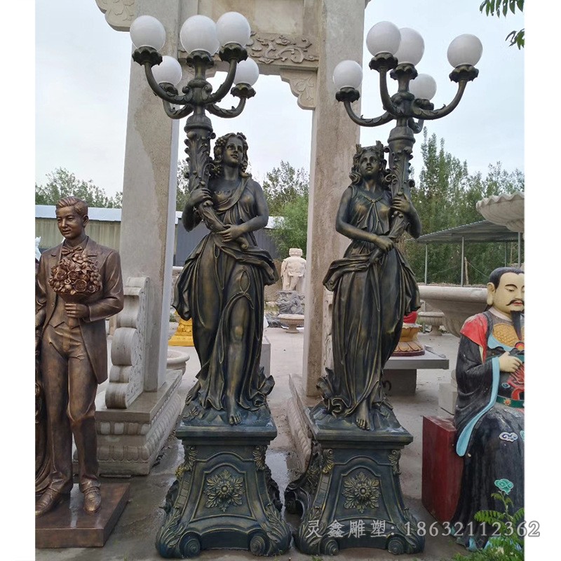 西方天使校园景观铜雕