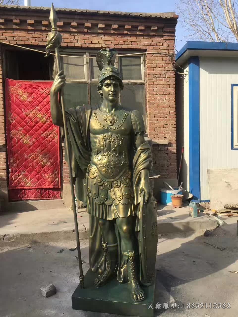 西方战士人物景观铜雕