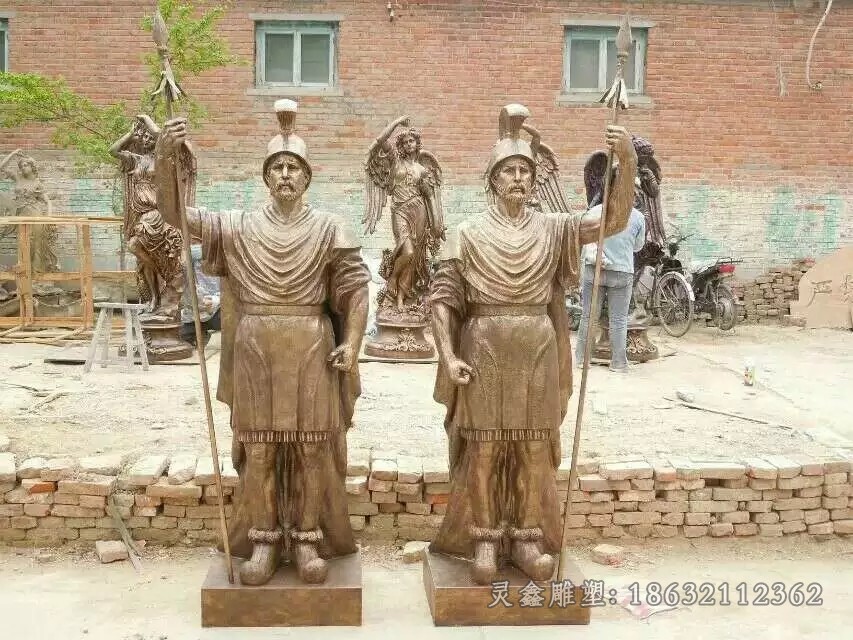 西方战士人物抽象铜雕